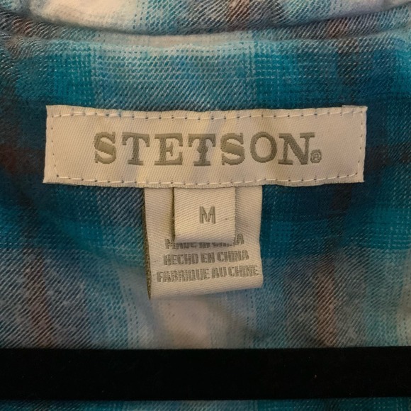 STETSON Western Cowboy‎ Cowgirl Plaid Pearl Snap Puffer Vest Jacket - Picture 11 of 14